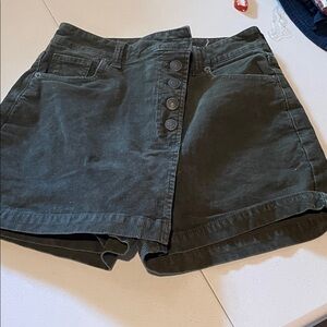 Women's Green Corduroy Skort